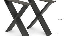 Set picioare masa metal, Homs , Negru,55X72 cm,model-X