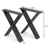 Set picioare masa metal, Homs , Negru,55X72 cm,model-X - 1