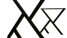 Set picioare masa metal Homs, Negru, 72x60 cm,30730