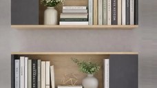 Set raft de perete Riva culoare stejar si antracit 100 cm