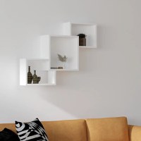 Set raft de perete Silver culoare alb,98 cm - 1