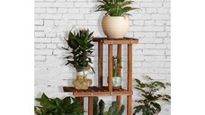 Stand etajera flori, Homs Garden 10, 85x85x25, lemn natur