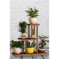 Stand etajera flori, Homs Garden 10, 85x85x25, lemn natur - 1