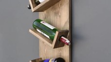 Stand sticle vin din lemn,seria wood, Homs Bar, Natur, 50 x 28 x 11 cm,700138