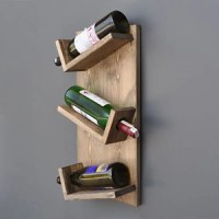 Stand sticle vin din lemn,seria wood, Homs Bar, Natur, 50 x 28 x 11 cm,700138 - 1