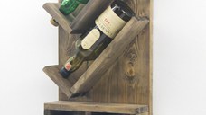 Stand sticle vin din lemn,seria wood, Homs Bar, Natur, 50 x 30 x 10.5 cm,700037