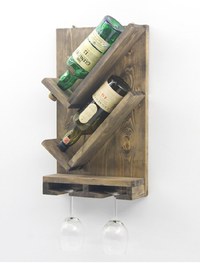Stand sticle vin din lemn,seria wood, Homs Bar, Natur, 50 x 30 x 10.5 cm,700037 - 1