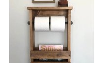 Stand suport toaleta,seria wood,homs,lemn natur,700034