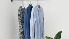 Stand umerase haine, Homs, 80x40 cm negru