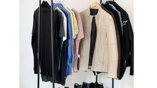 Stand umerase haine, Stronger Homs, negru,145 X 32 X 89 cm,W-5191