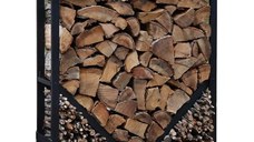 Suport lemne semineu din metal,homs negru,80x30x80 cm