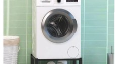 Suport metalic pentru mașină de spălat și uscăto,culoare negru,