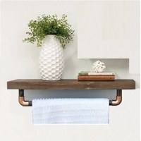 Suport prosop din lemn-metal Industrial Homs,seria wood 40x10 x 14 cm,700156 - 1