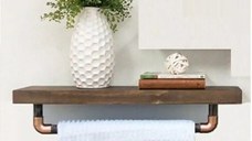 Suport prosop din lemn-metal Industrial Homs,seria wood 40x10 x 14 cm,700156