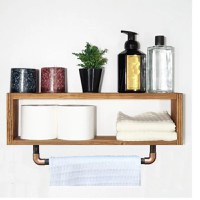 Suport prosop din lemn-metal Industrial Homs,seria wood 48x10 x 25 cm,700165 - 1