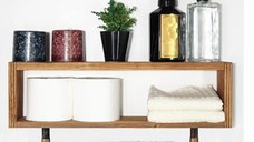 Suport prosop din lemn-metal Industrial Homs,seria wood 48x10 x 25 cm,700165