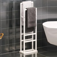 Suport prosop Vella, din metal pentru baie, 90 cm,alb - 1