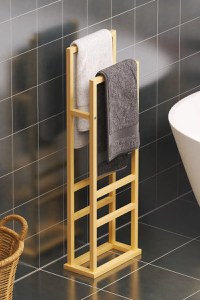 Suport prosop Vella, din metal pentru baie, 90 cm,gold - 1