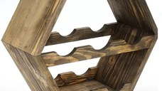 Suport sticle pentru perete din lemn,seria wood Homs 46 x 20 x 40 cm, 700198