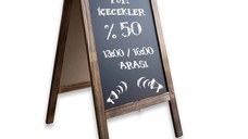 TABLA MENIU RESTAURANT, Dijon Homs, negru/natur, 100 x 50 cm