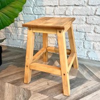 Taburet Vinita din lemn natur, 45 cm,60213 - 1
