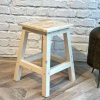 Taburet Vinita din lemn,natur,45 cm - 1