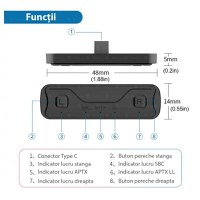 Adaptor audio Techstar® pentru consola de jocuri, Bluetooth 5.0, Casti portabile, Compatibil cu PS4, Nintendo Switch - 5