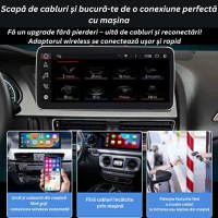 Adaptor Auto 2 in 1 CarPlay Wireless – Modulator FM Multifunctional, Compatibil iPhone si Android - 2