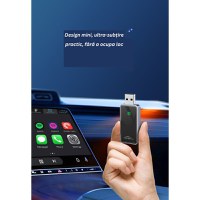 Adaptor Auto 2 in 1 CarPlay Wireless – Modulator FM Multifunctional, Compatibil iPhone si Android - 6