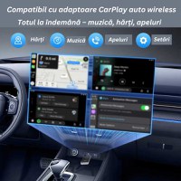 Adaptor Auto 2 in 1 CarPlay Wireless – Modulator FM Multifunctional, Compatibil iPhone si Android - 4