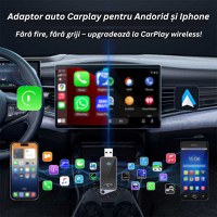 Adaptor Auto 2 in 1 CarPlay Wireless – Modulator FM Multifunctional, Compatibil iPhone si Android - 8