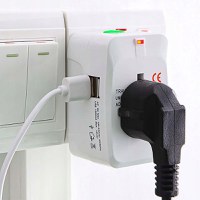 Adaptor incarcator universal de calatorie cu 2xUSB pentru EU, USA, UK, AUST, Alb - 4