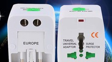 Adaptor incarcator universal de calatorie cu 2xUSB pentru EU, USA, UK, AUST, Alb
