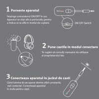 Adaptor Wireless 2 in 1 Receptor si Transmitator Audio TX/RX Techstar® M28 Alb, cu Bluetooth BT 5.3 si Conector Port - 2