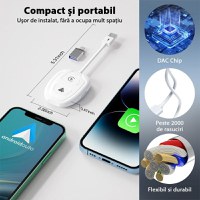 Adaptor Wireless Techstar® THT-020-9-1 Pentru Apple CarPlay Si Android Auto, Dongle USB-Type-C , WiFi 5G, Bluetooth - 7