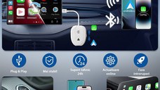 Adaptor Wireless Techstar® THT-020-9-1 Pentru Apple CarPlay Si Android Auto, Dongle USB-Type-C , WiFi 5G, Bluetooth