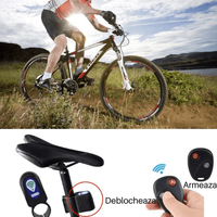 Alarma pentru bicicleta SpectrumPoint®, telecomanda, senzor de miscare, ABS, 105dB, negru - 7