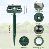 Aparat Anti Daunatori Ultrasonic Solar Animale MRG M1190, Senzor, Exterior - 2