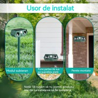 Aparat Anti Daunatori Ultrasonic Solar Animale MRG M1190, Senzor, Exterior - 4