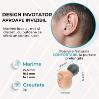 Aparat Auditiv cu acumulator, reincarcabil, Vixev, Volum reglabil 130 dB, Hipoacuzie Medie-Severa, 4 adaptoare urechi - 5