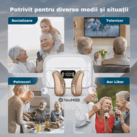 Aparat Auditiv Reincarcabil Digital x2 NeoHGS Premium, Sunet Clar, Hands-Free, Bluetooth, Incarcare Rapida - 7