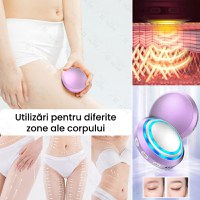 Aparat cu ultrasunete, GlowforHome, pentru remodelare corporala, reducerea grasimii, EMS, microcurent, wireless, mov - 4
