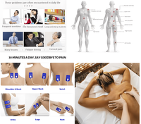 Aparat de masaj cu electrostimulare pentru Electroterapie/Fizioterapie, Bleksy® 4 Electrozi,  portabil, alb - 6