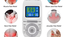 Aparat de masaj cu electrostimulare pentru Electroterapie/Fizioterapie, Bleksy® 4 Electrozi,  portabil, alb