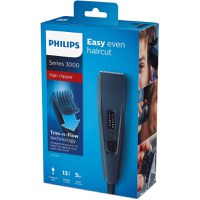 Aparat de tuns PHILIPS Seria 3000 HC3505/15, 13 setari de lungime, utilizare cu fir, lame din otel inoxidabil, Albastru - 5