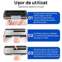 Aparat de vidat si sigilat alimente IMA Trend, 130W cu 80kpa, 5 functii vidare umed/uscata/soft, 30 cm, Gri - 5