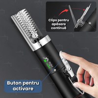 Aparat electric pentru curatat solzi de peste, GlowforHome, Lame din Otel Inoxidabil 304, IPX7, 6000 RPM, 75W, Negru - 1