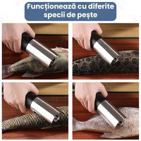 Aparat electric pentru curatat solzi de peste, GlowforHome, Lame din Otel Inoxidabil 304, IPX7, 6000 RPM, 75W, Negru - 4