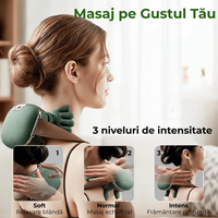 Aparat Masaj Cervical Multifunctional JustNet®, 4D Shiatsu pentru Gat, Umeri, Spate, Brate si Gambe - 4