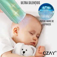 Aparat Tuns Bebelusi Ultra Silentios CZAY®, Aspirare Par, Lame Inox si Ceramica, 2 Trepte Viteza, USB, 2 Piepteni - 4
